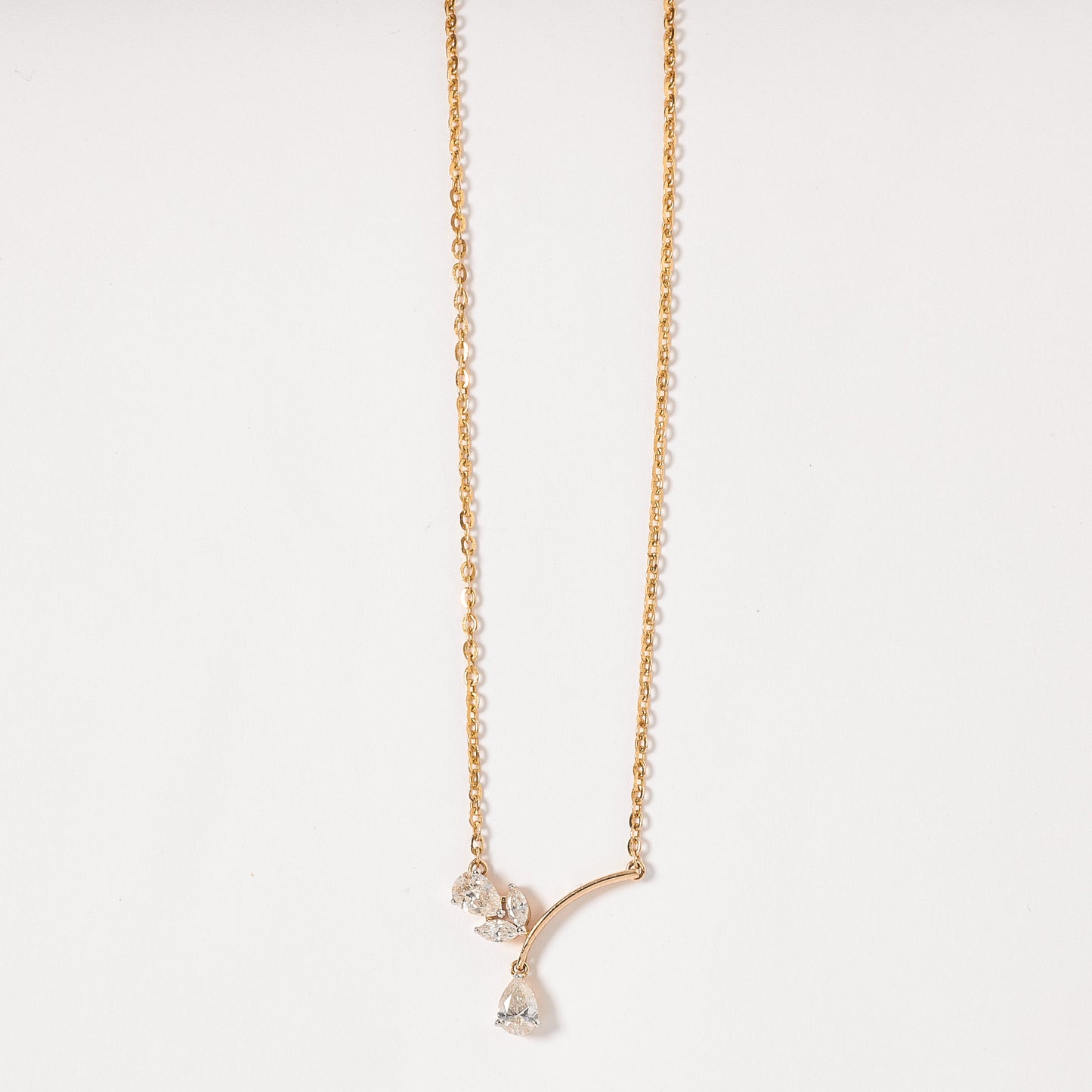 Curved Drop Pendant Necklace