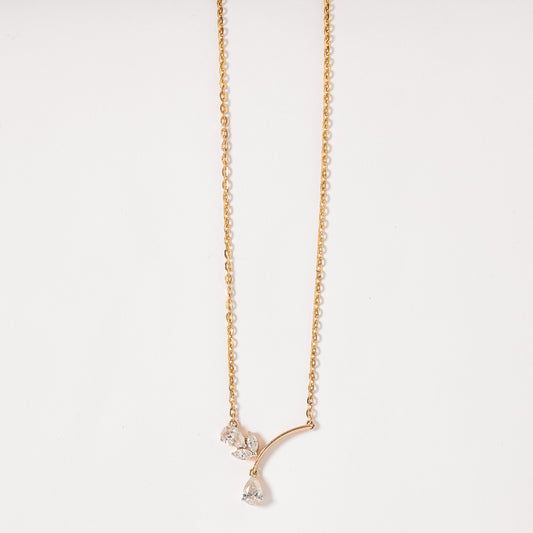 Curved Drop Pendant Necklace