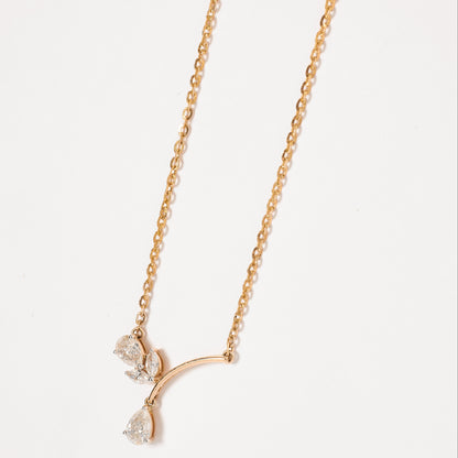 Curved Drop Pendant Necklace