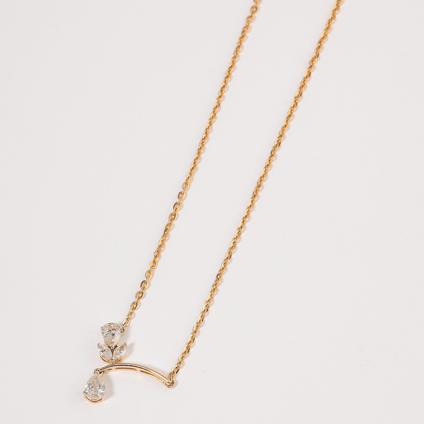 Curved Drop Pendant Necklace