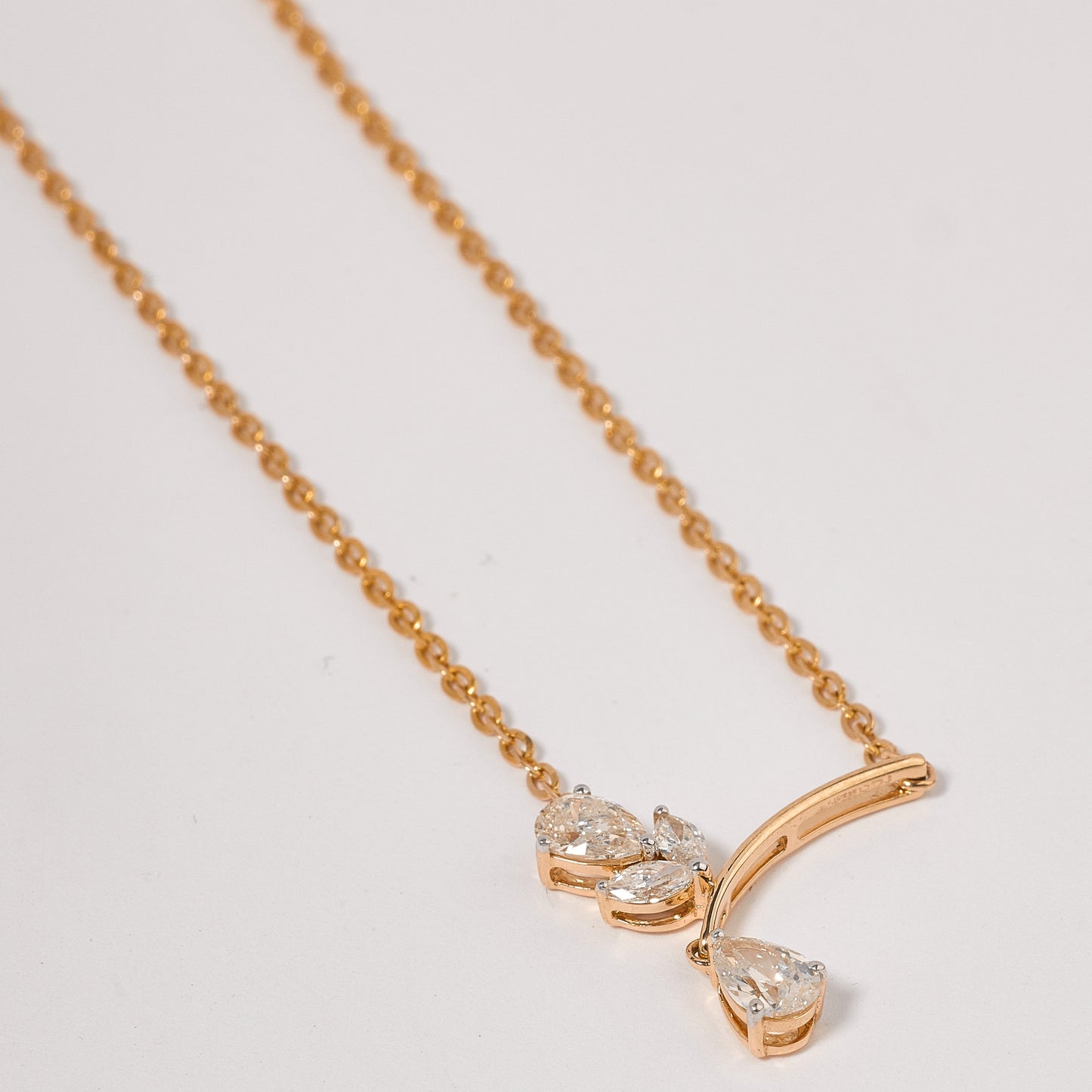 Curved Drop Pendant Necklace