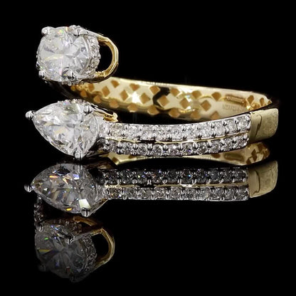 Bypass Pear Oval Diamond Ring