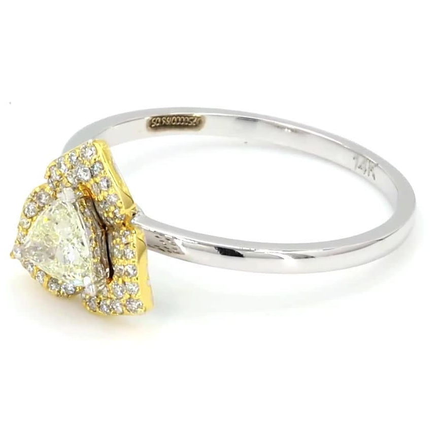 Trillion Cut Halo Diamond Ring
