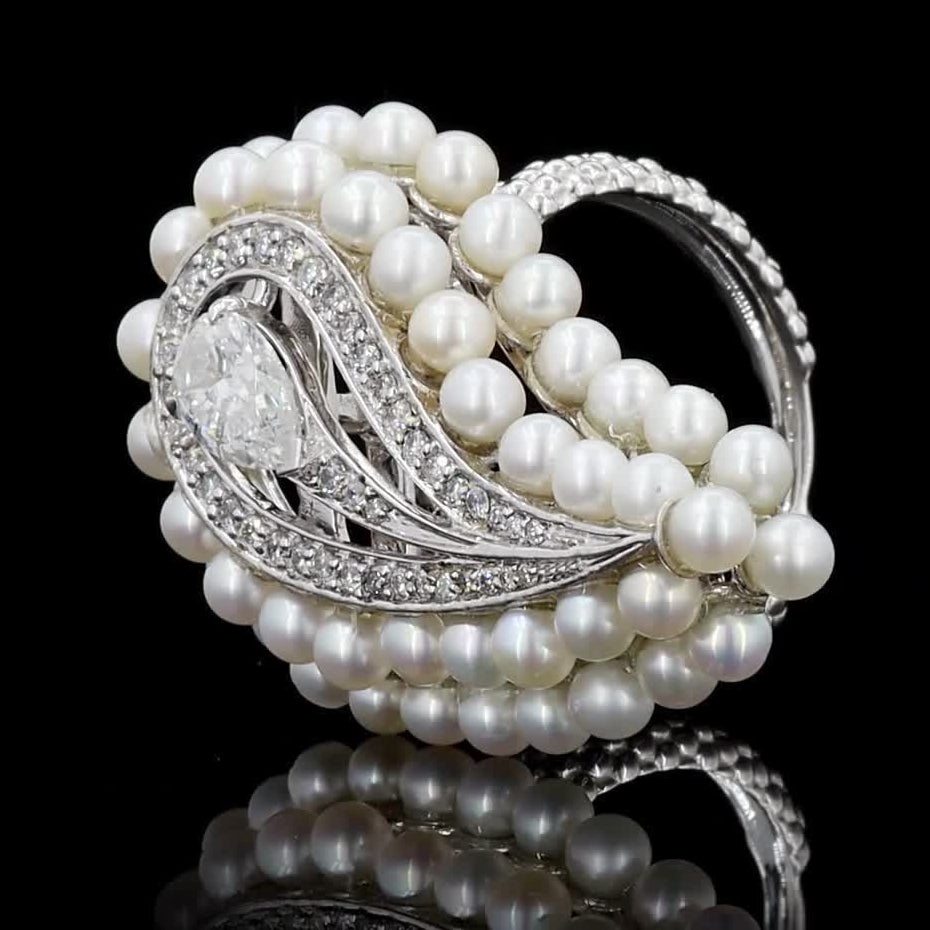 Pearl Diamond Ring