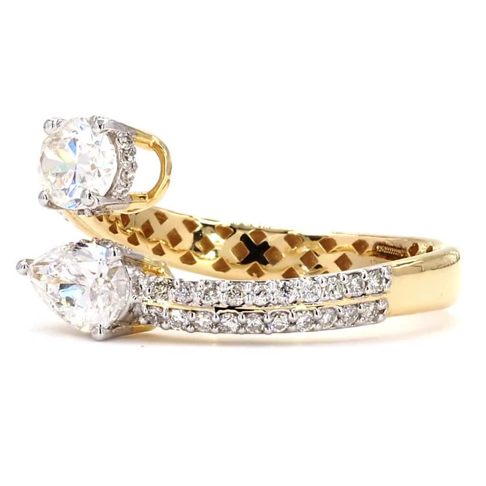 Bypass Pear Oval Diamond Ring
