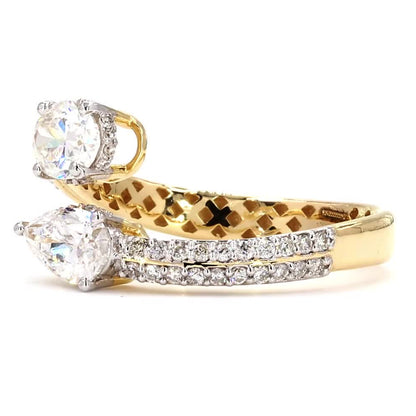 Bypass Pear Oval Diamond Ring