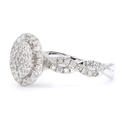 Oval Cluster Diamond Ring