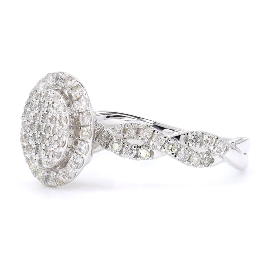 Oval Cluster Diamond Ring