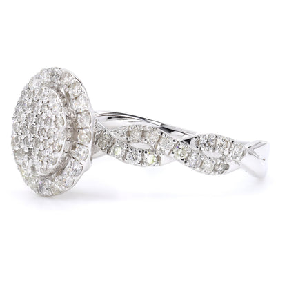 Cluster Diamond Halo Ring