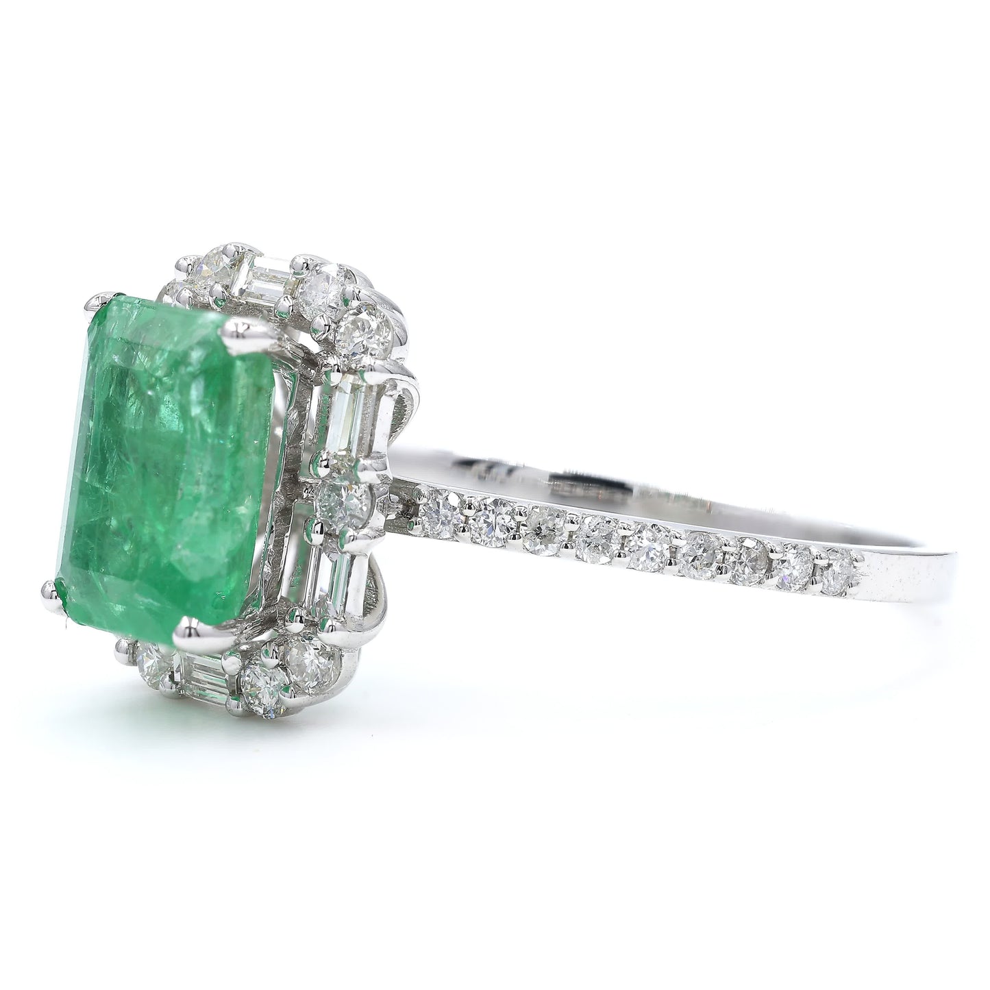 Emerald Halo Diamond Ring