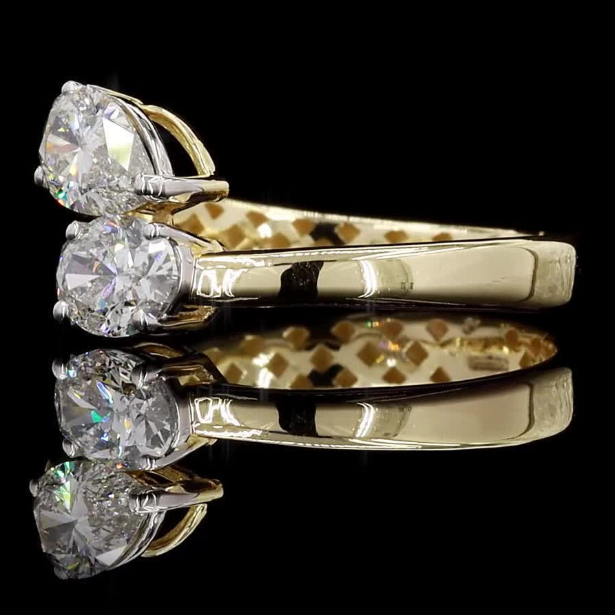 Bypass Two Stone Diamond Ring