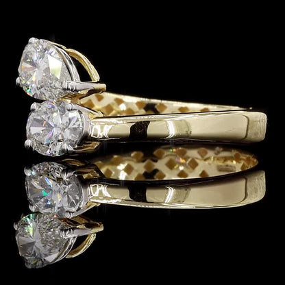 Bypass Two Stone Diamond Ring