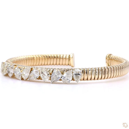 Pear Shape Diamond Cuff Bracelet