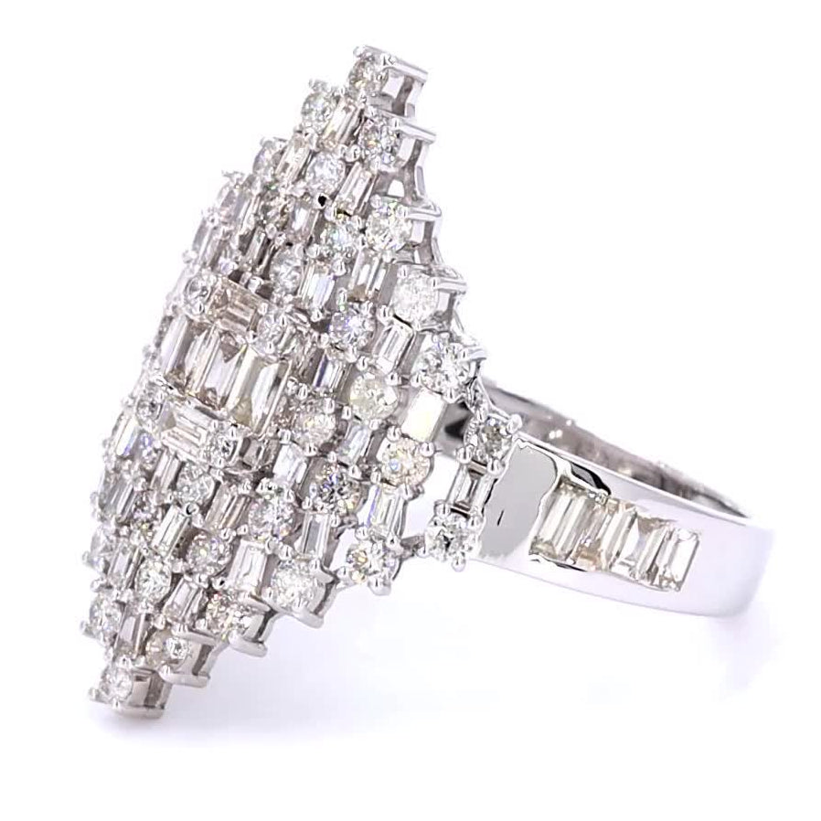 Baguette Cluster Diamond Ring