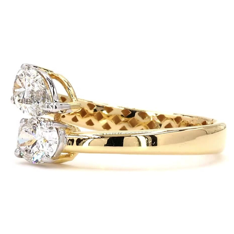 Bypass Two Stone Diamond Ring