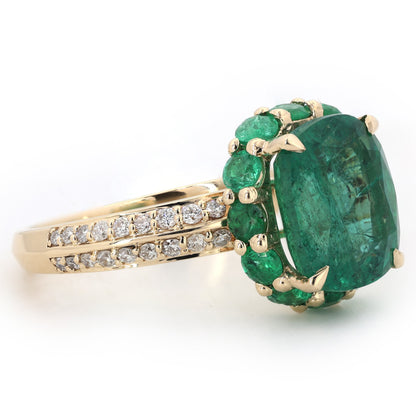 Emerald Cushion Cut Ring