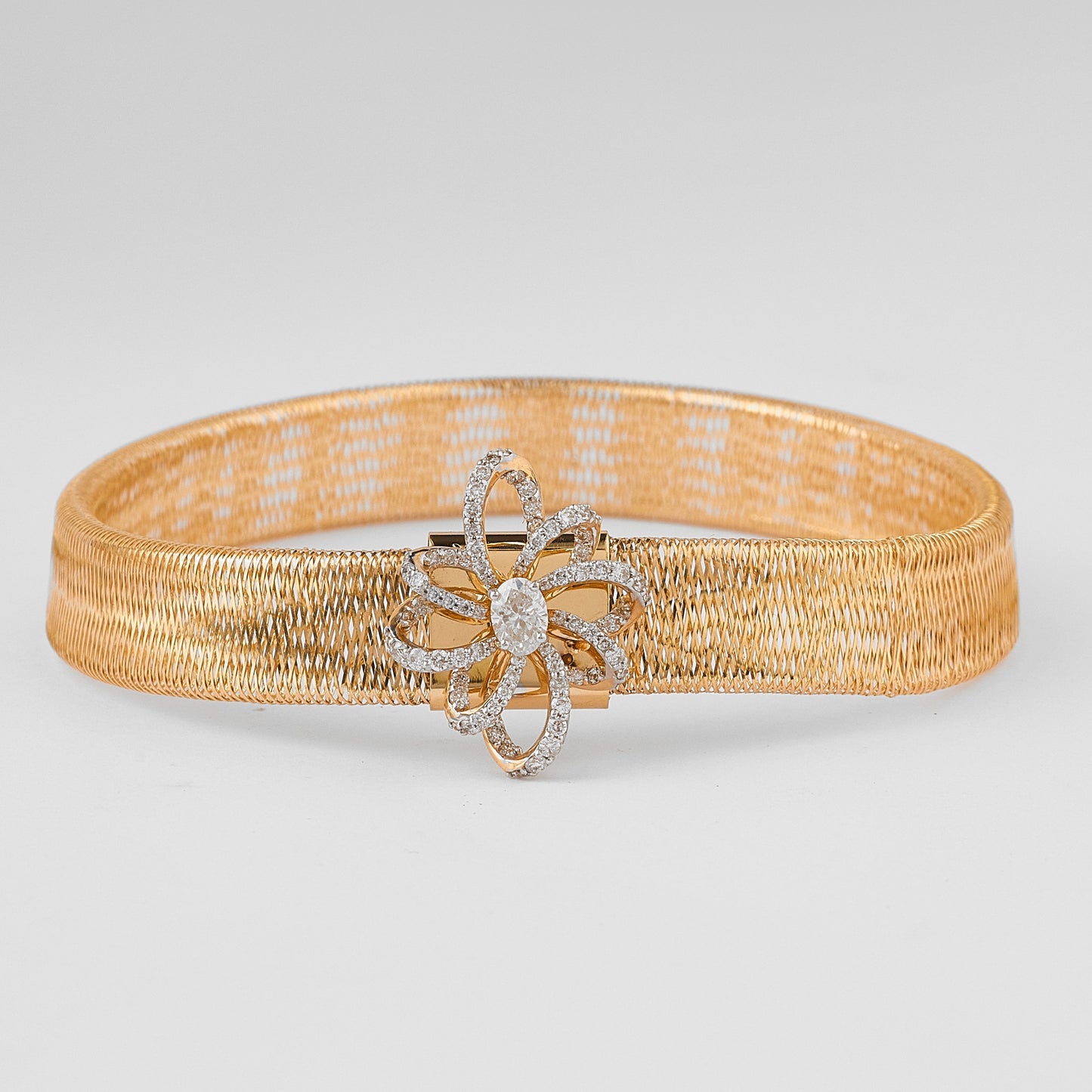 Floral Diamond Mesh Bracelet