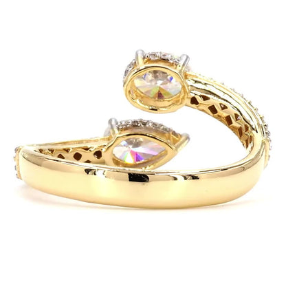 Bypass Pear Oval Diamond Ring