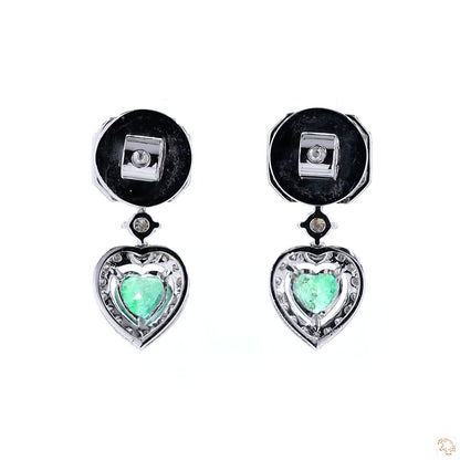 Emerald Heart Drop Earrings