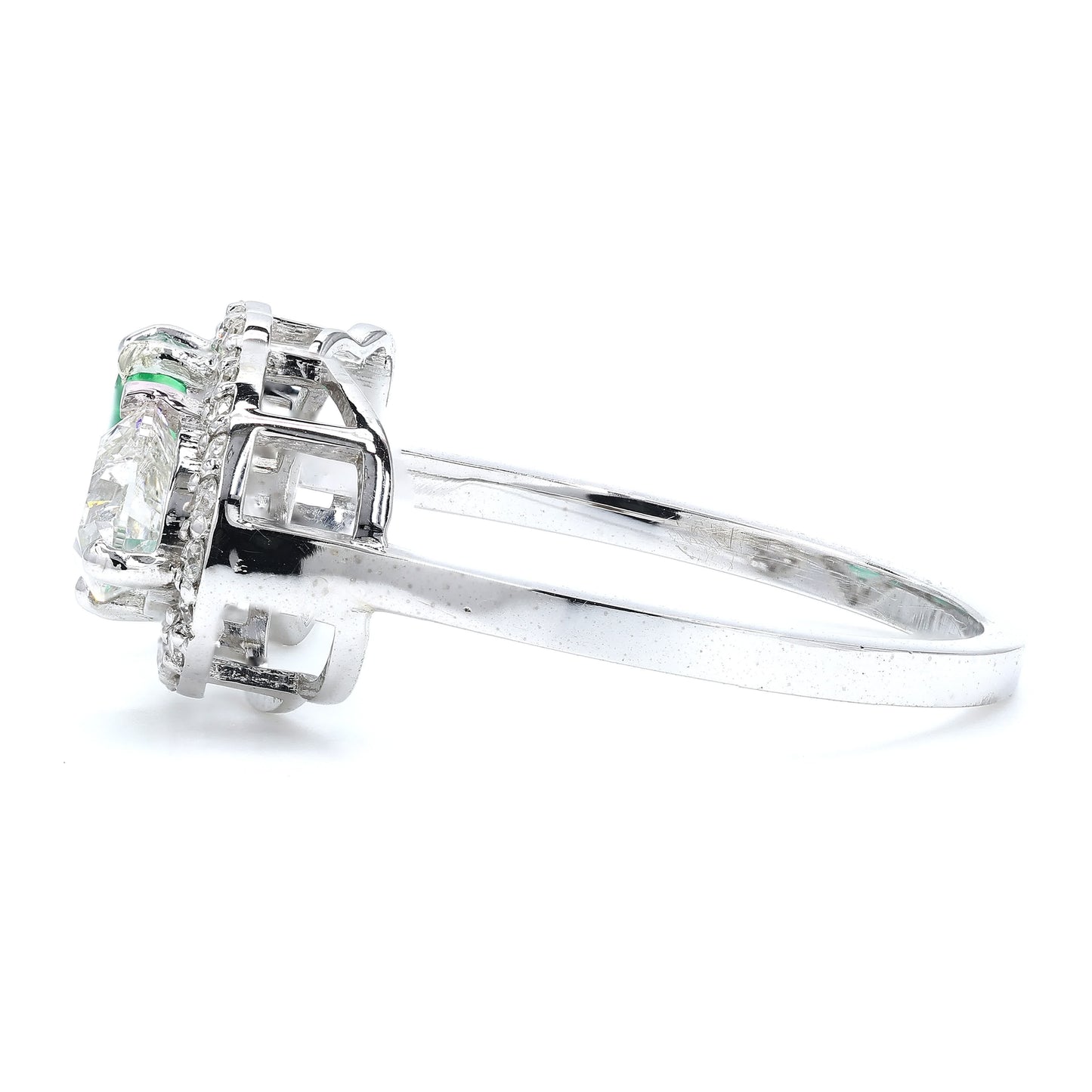 Emerald Heart & Diamond Heart Ring