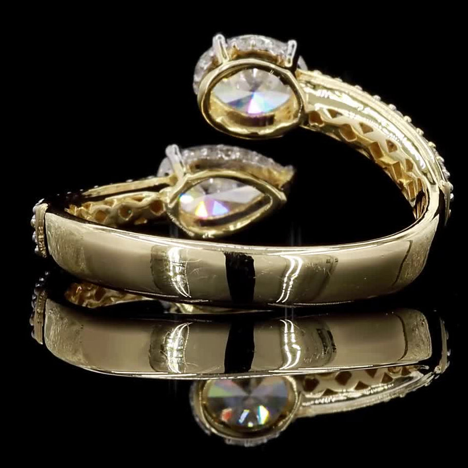Bypass Pear Oval Diamond Ring