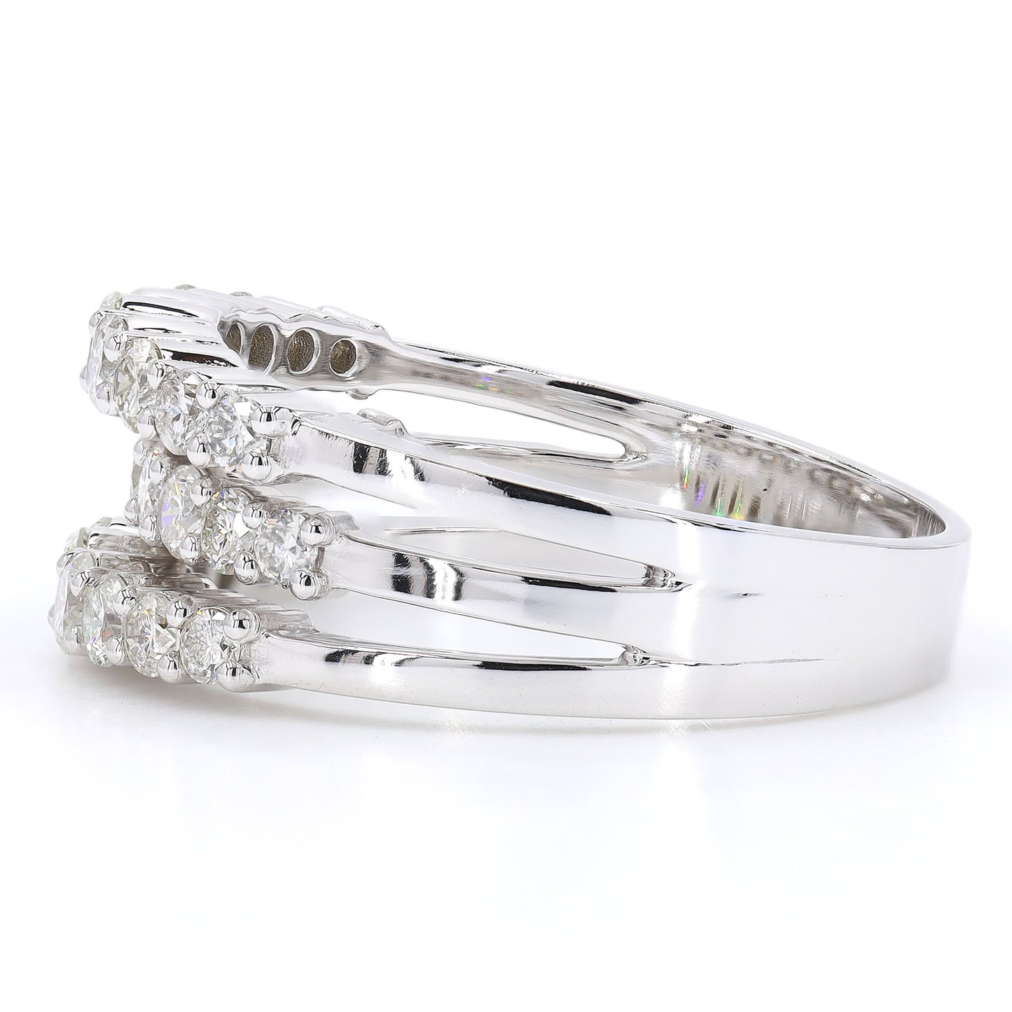 Triple Row Diamond Band Ring