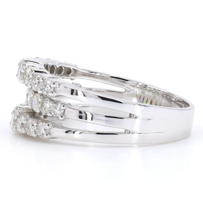 Triple Row Diamond Band Ring