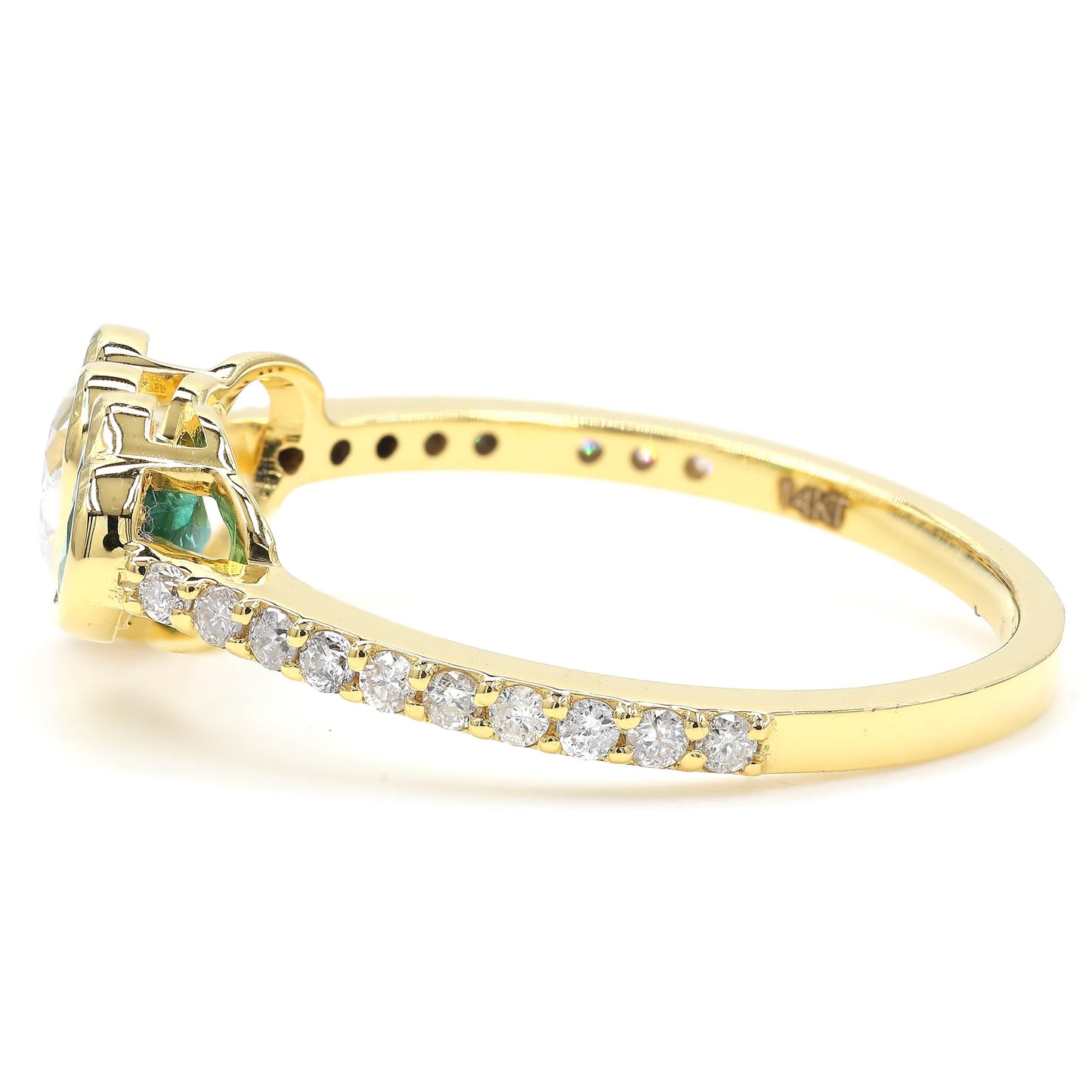 Heart Diamond Natural Emerald Ring