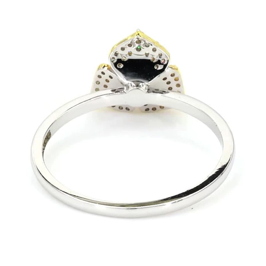 Trillion Cut Halo Diamond Ring
