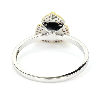 Trillion Cut Halo Diamond Ring