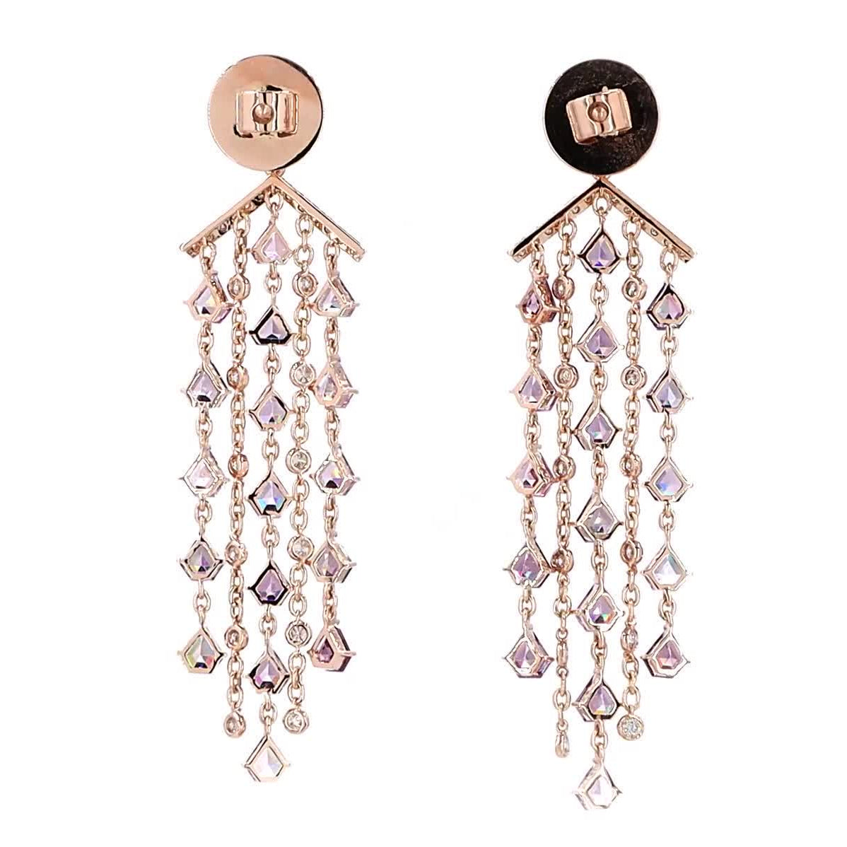 Spinel Diamond Tassel Earrings