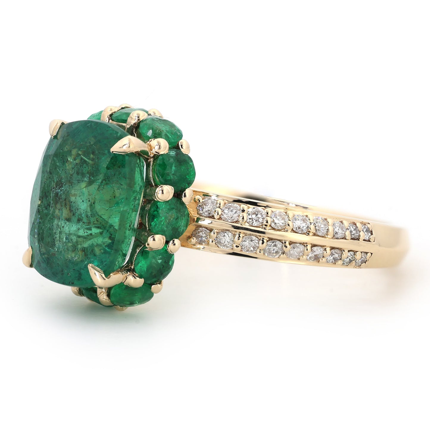 Emerald Cushion Cut Ring