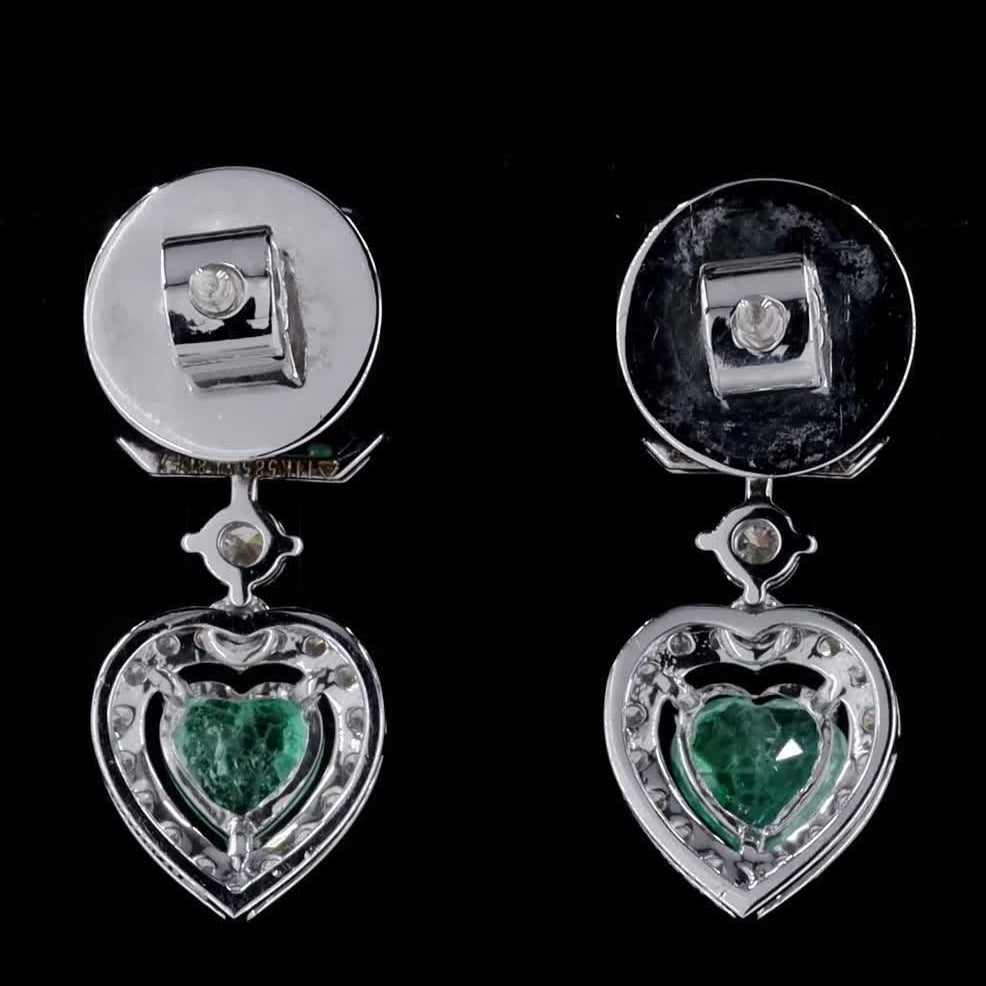 Emerald Heart Drop Earrings