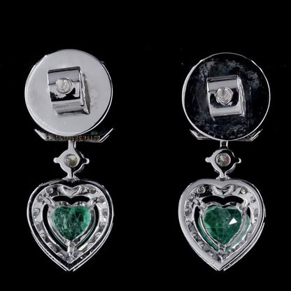 Emerald Heart Drop Earrings