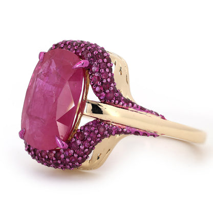 Natural Oval Ruby Gemstone Ring