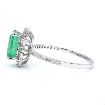 Emerald Halo Diamond Ring
