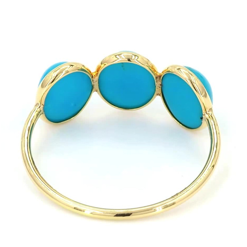 Three Stone Natural Turquoise Ring