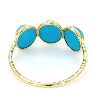 Three Stone Natural Turquoise Ring
