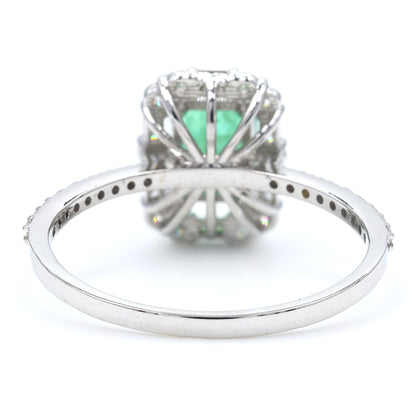 Emerald Halo Diamond Ring