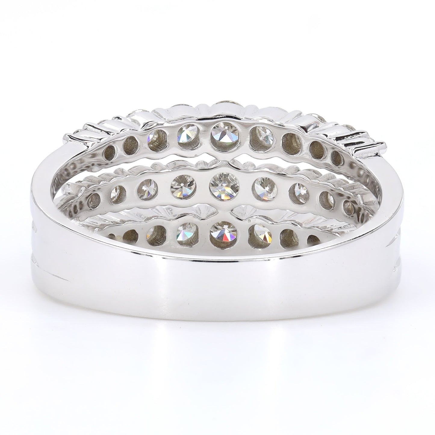 Triple Row Diamond Band Ring