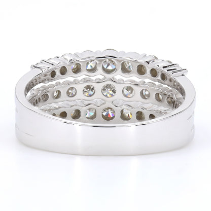 Triple Row Diamond Band Ring