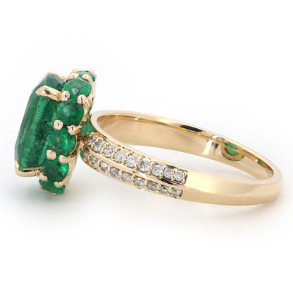 Emerald Cushion Cut Ring