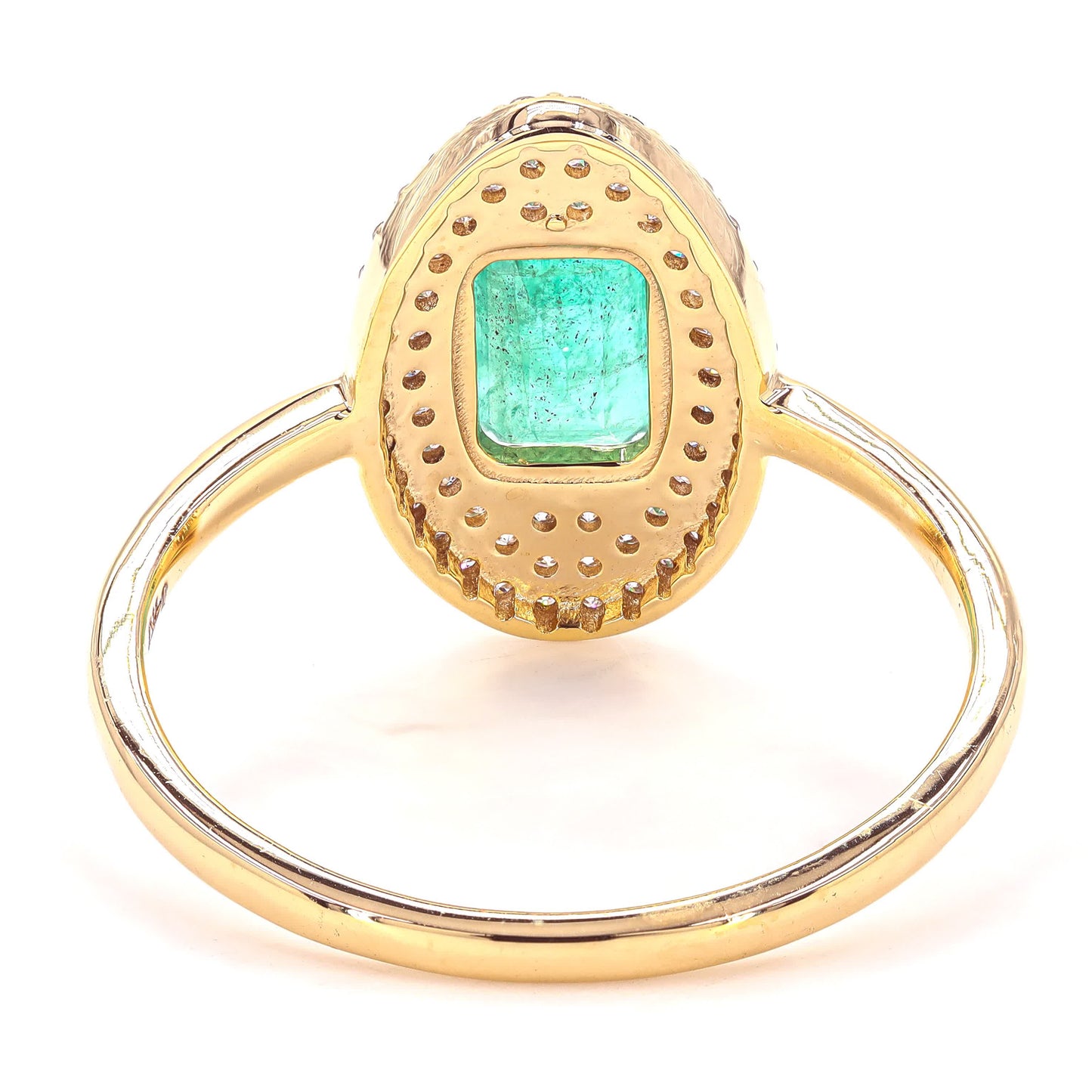 Emerald Cut Emerald Double Halo Ring