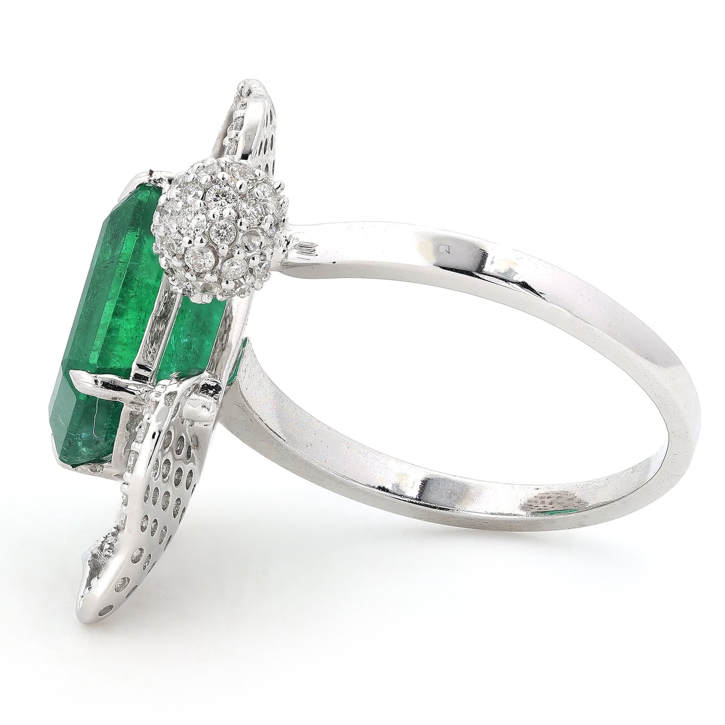 Floral Cluster Emerald Ring