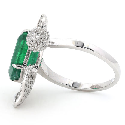 Floral Cluster Emerald Ring