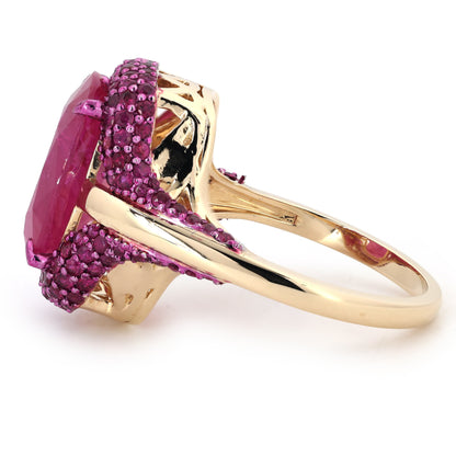 Natural Oval Ruby Gemstone Ring