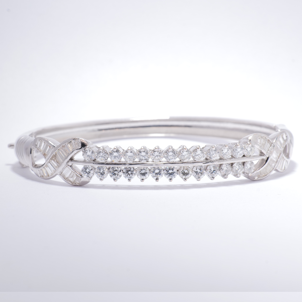Double Row Diamond Bangle