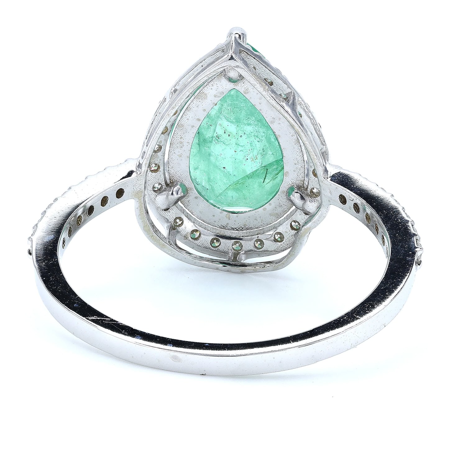 Pear Cut Emerald Diamond Ring