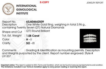 International Gemological Institute (IGI) laboratory report 63J604662509