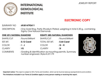 International Gemological Institute (IGI) laboratory report 69J814792411